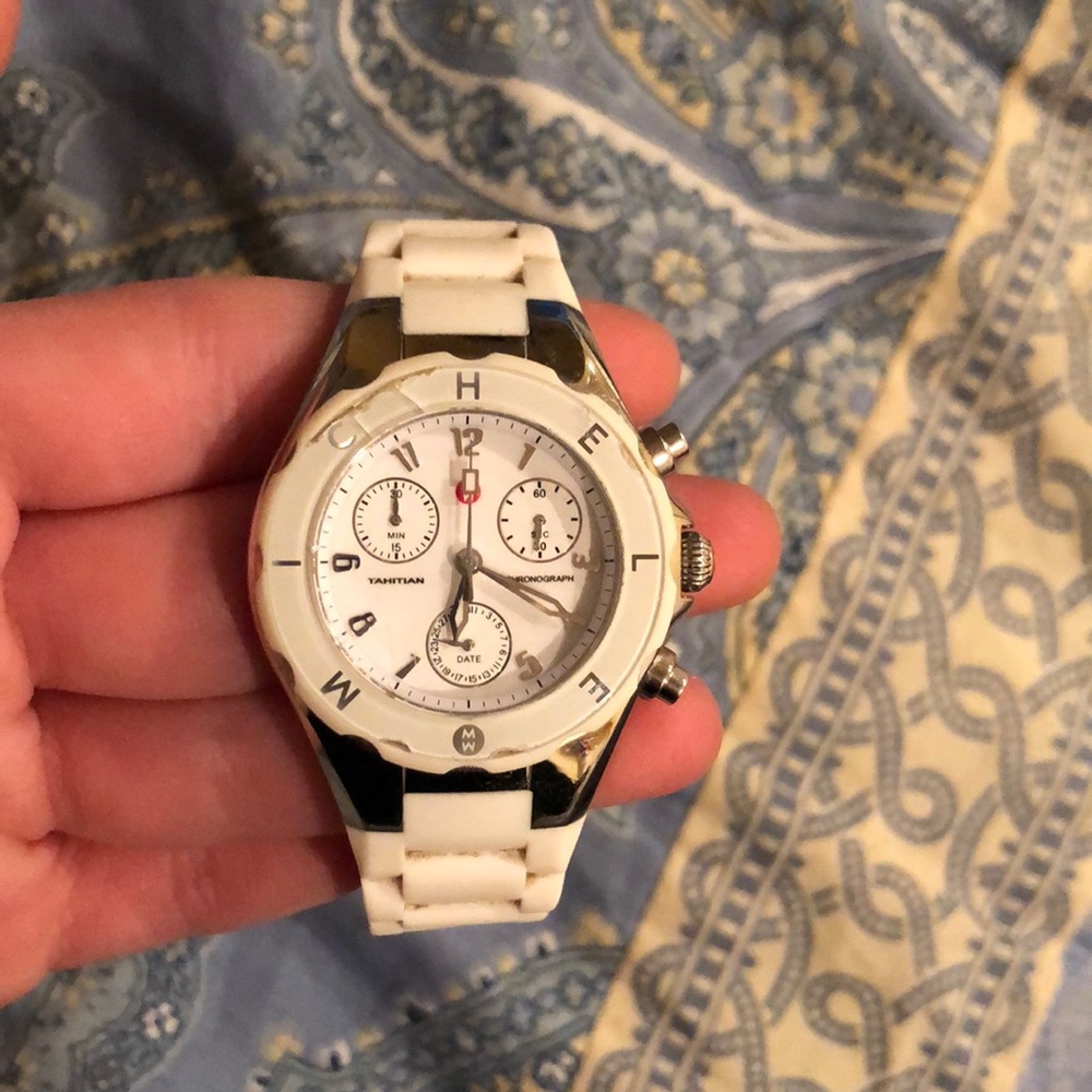 MicheleWhite Silicone Watch